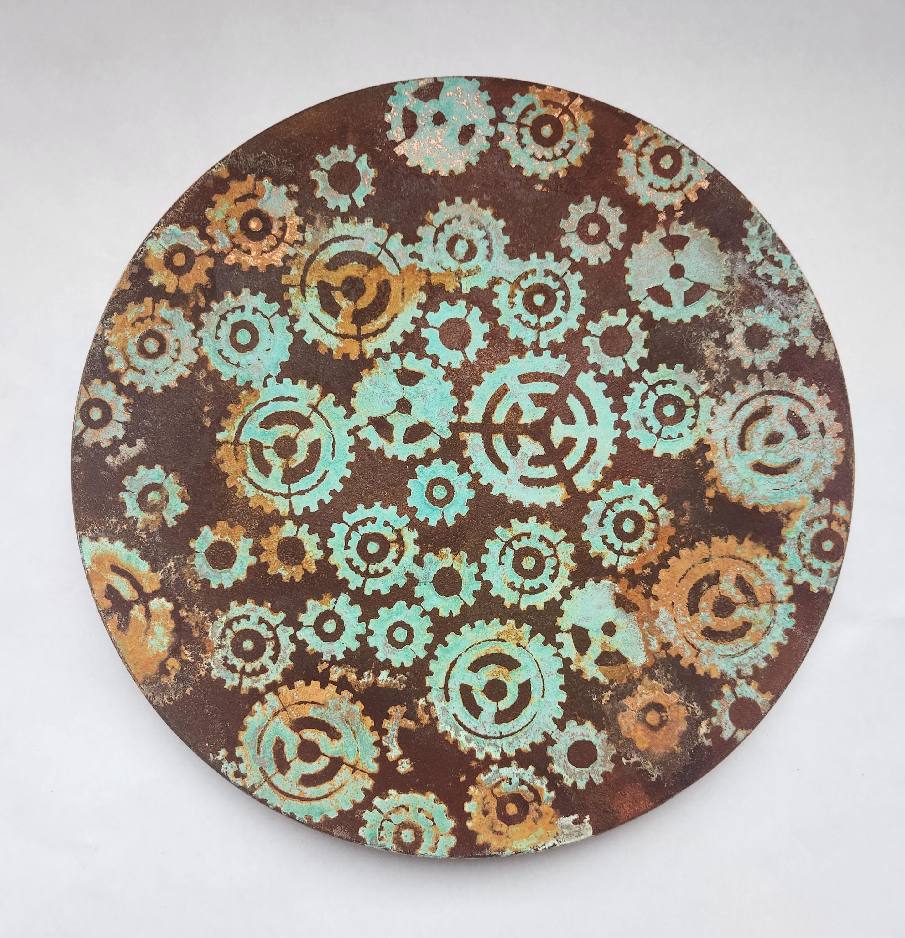 Gears Lazy Susan — Hand-Painted Functional Art