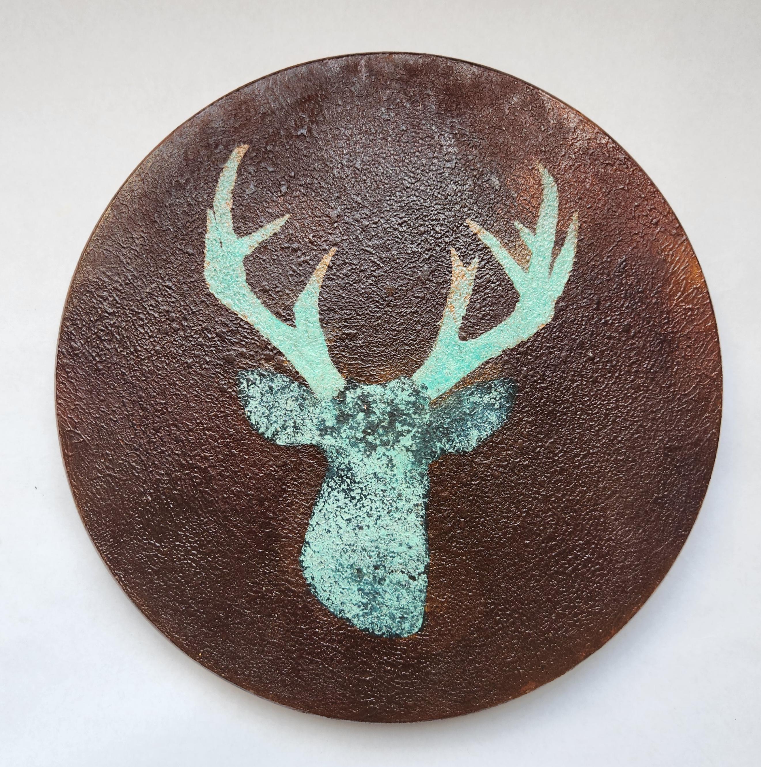 Deer Silhouette Lazy Susan — Hand-Painted Functional Art