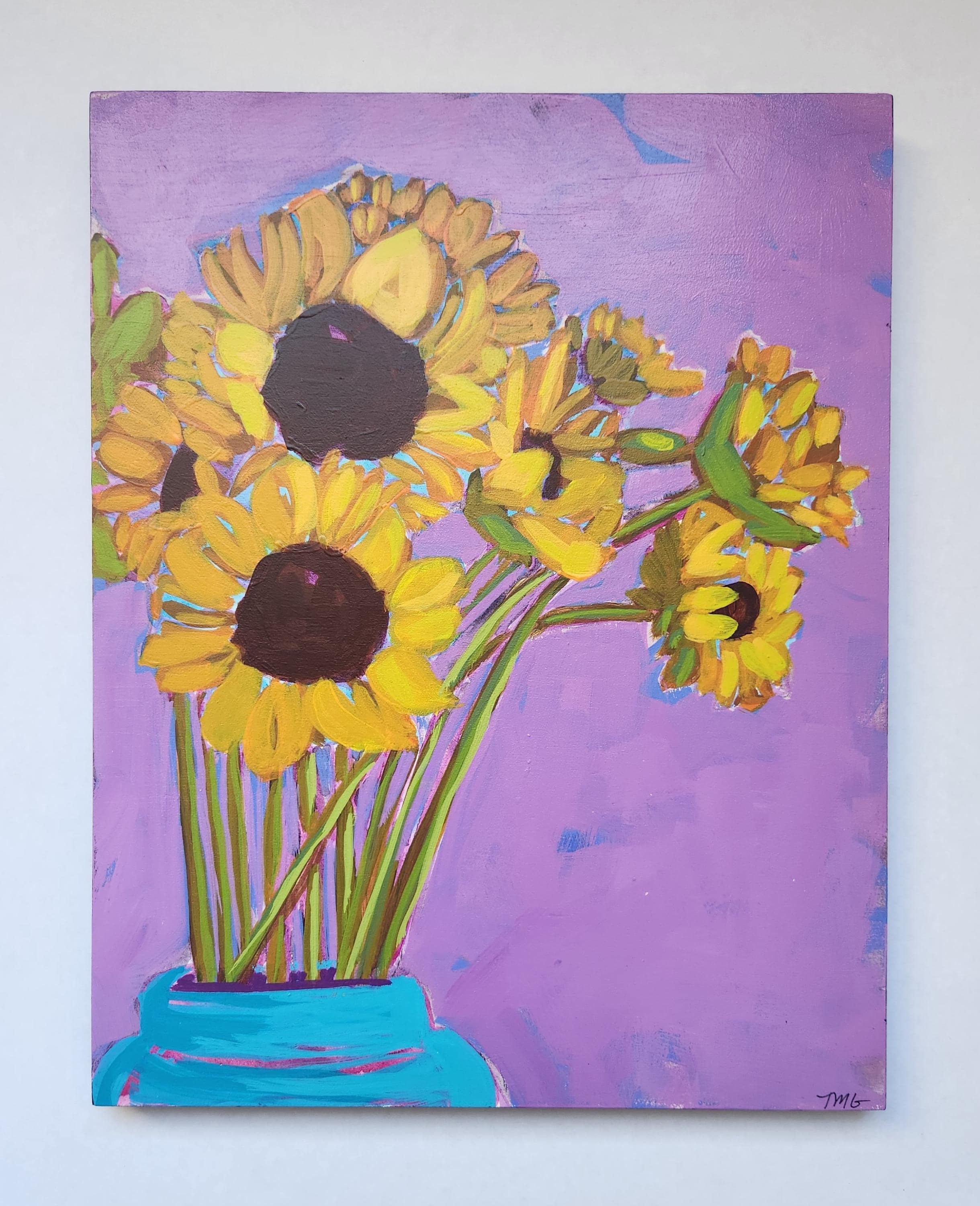 Sunflower Bouquet with lavender background