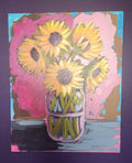 Sunflower bouquet in jar