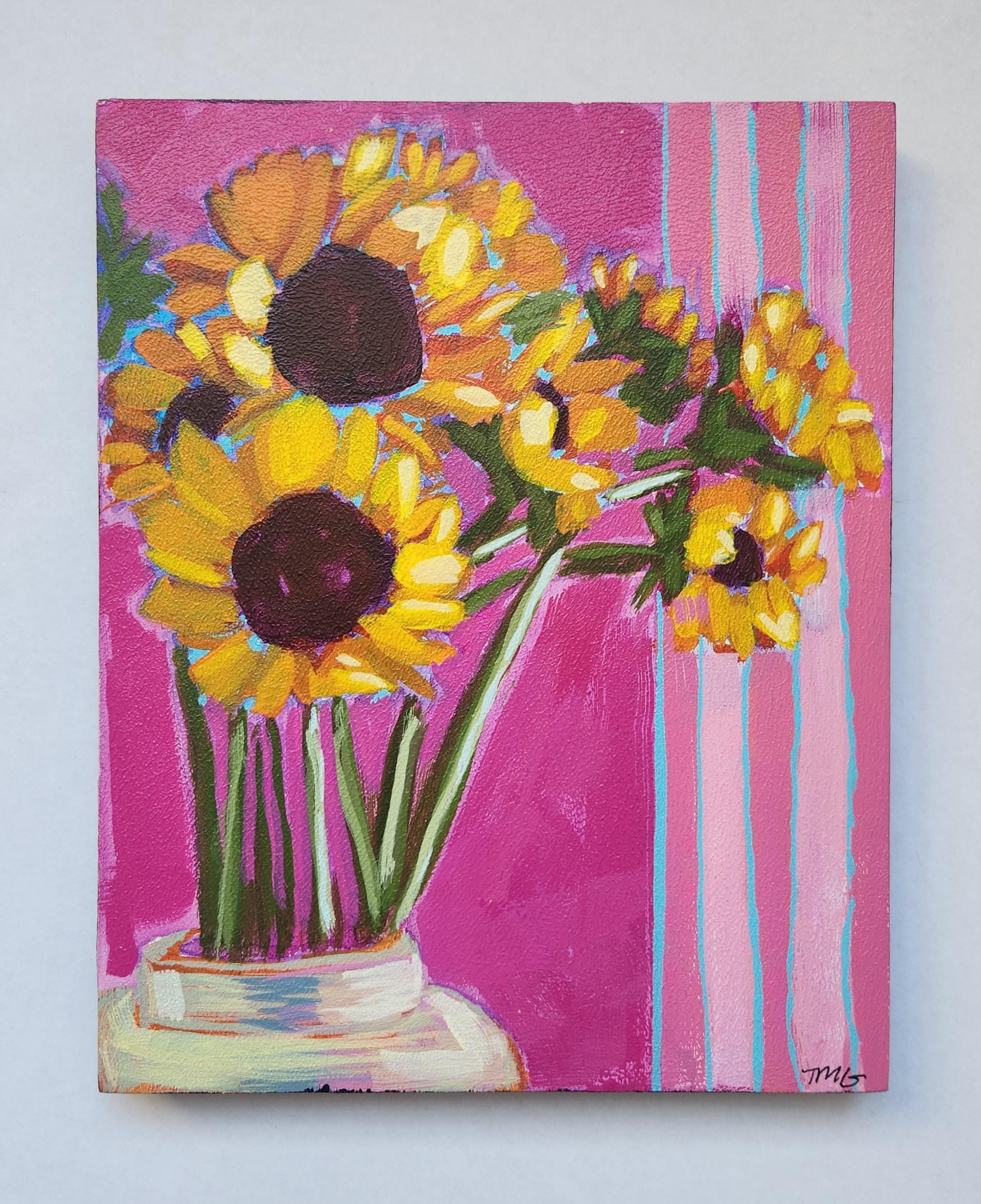 Sunflowers with Pink background